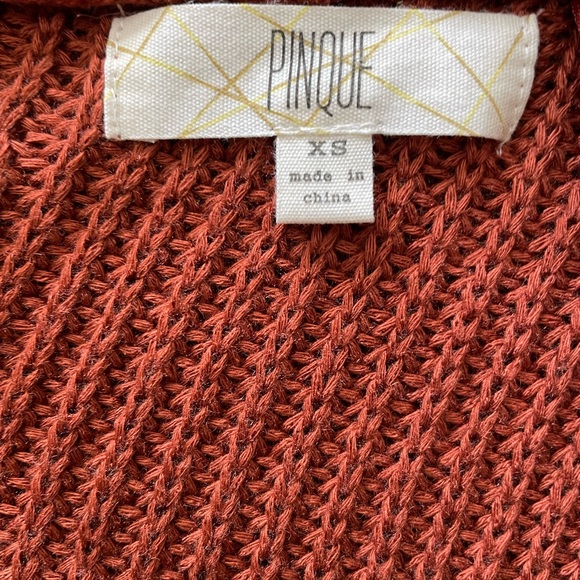 NWT - PINQUE Brand - Rusty Orange Cardigan (Sz. X-Small) - Picture 3 of 4
